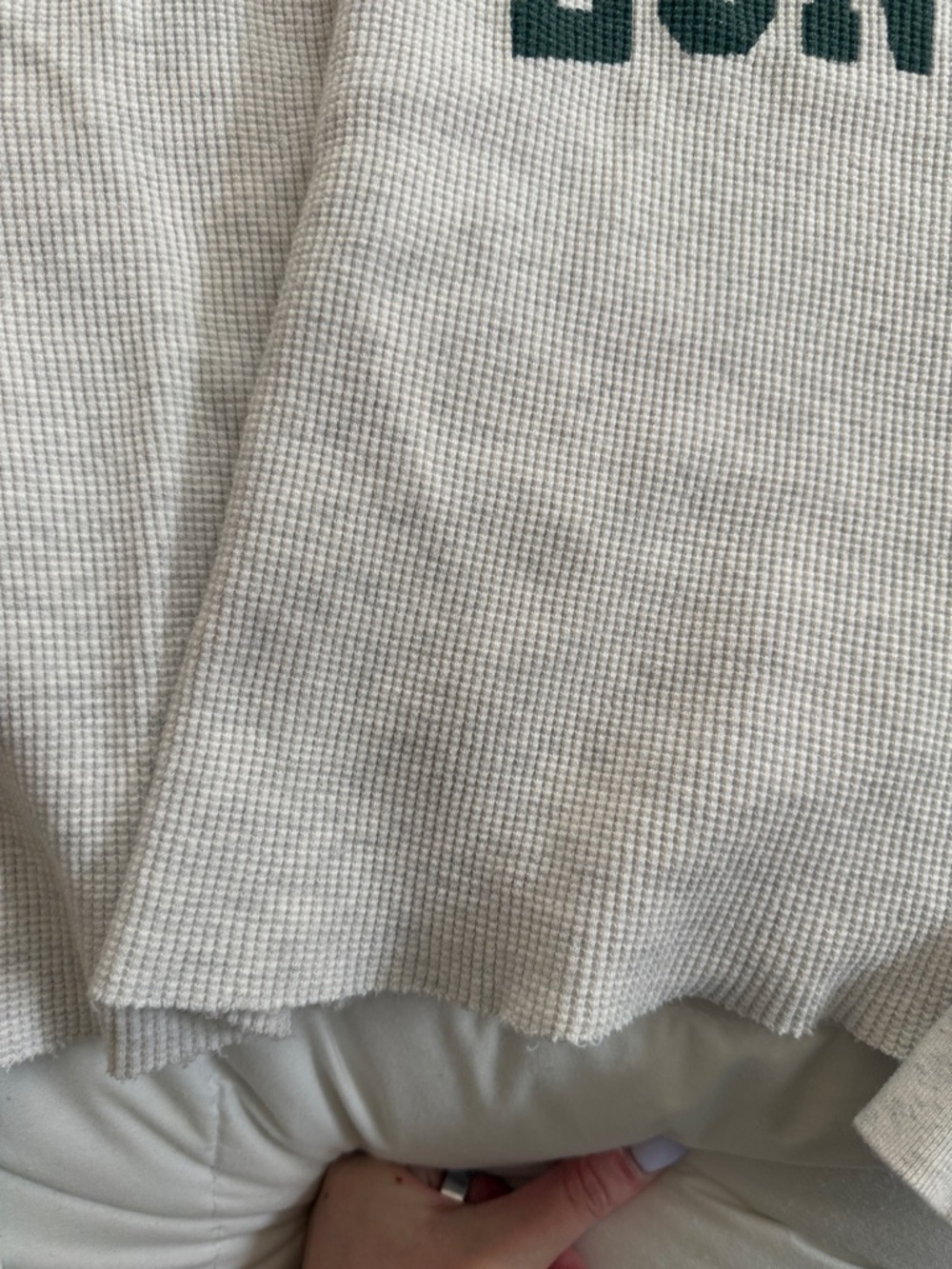 London Graphic Cropped Waffle Knit Shirt - grey - Picture 3 of 5